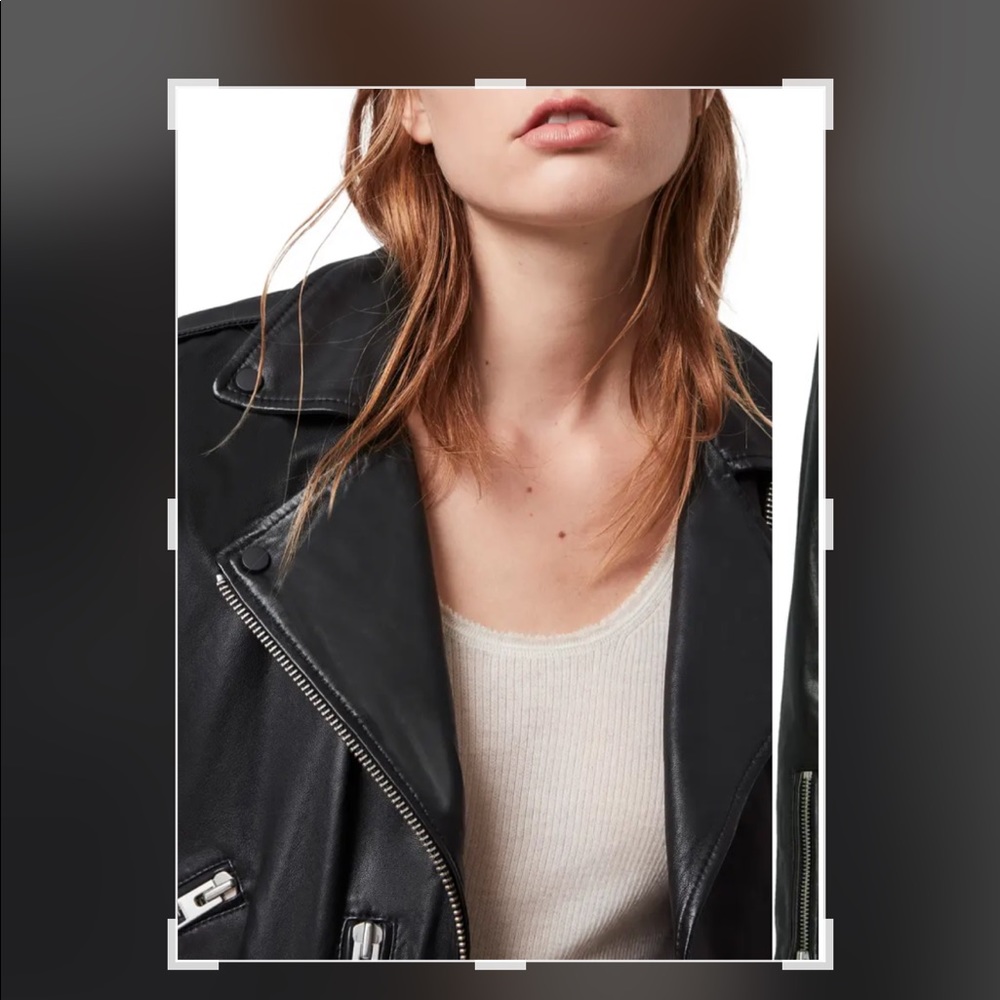 ❌SOLD❌All Saints Balfern Leather Jacket+Black+4 - Picture 3 of 9